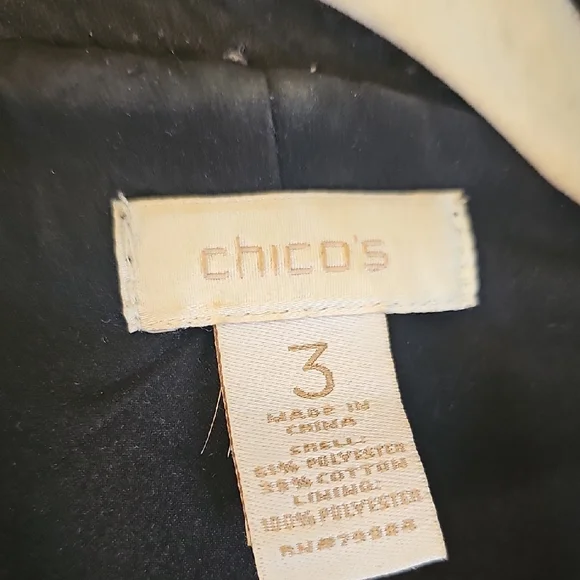 Chico's Elegant Black Blazer with Textured Finish - Picture 2 of 10